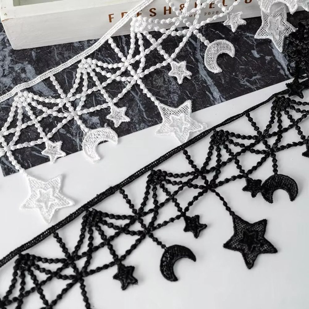 Lace Ribbon Trim - Кружевные аксессуары: черно-белая кружевная лента шириной