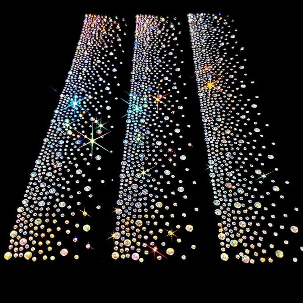 Hotfix Rhinestone Sheet - Наклейка-аппликация из страз среднего размера, блестящая,