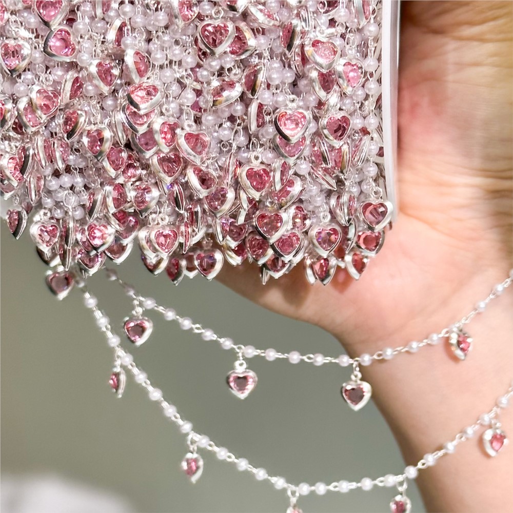 Цепочка из латуни с розовыми х – обзор и цена Pearl Trim Chain