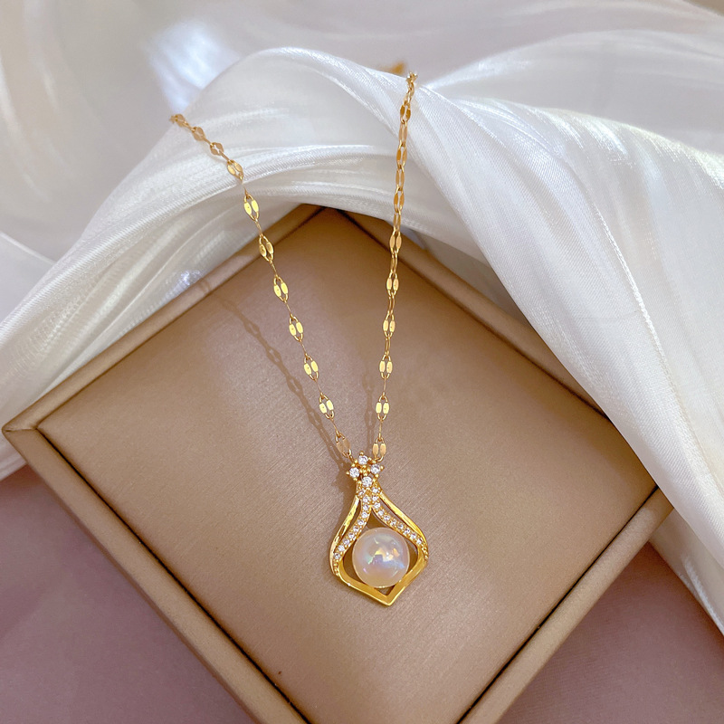 Элегантное женское ожерелье K1 – обзор и цена Pearl Trim Chain