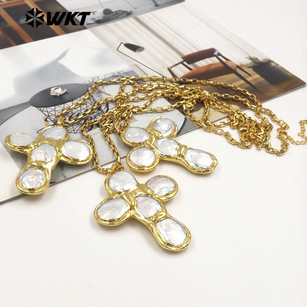 WT-JN349 Новейший дизайн: ожер – обзор и цена Pearl Trim Chain