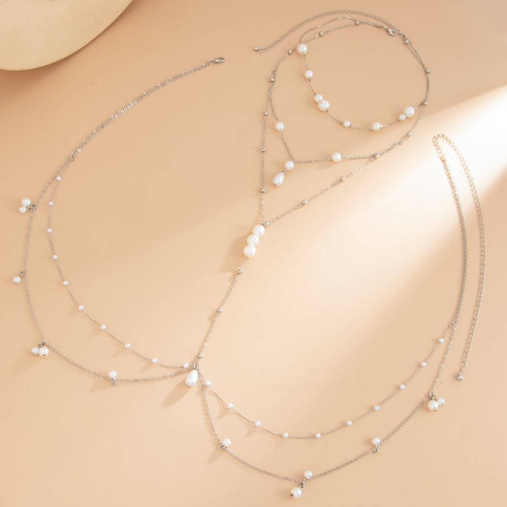 Многослойное ожерелье из искус – обзор и цена Pearl Trim Chain